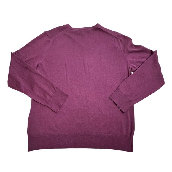 Banana Republic Luxury SILK CASHMERE Blend V-Neck Sweater Purple Plum MENS Sz L - Picture 7 of 7